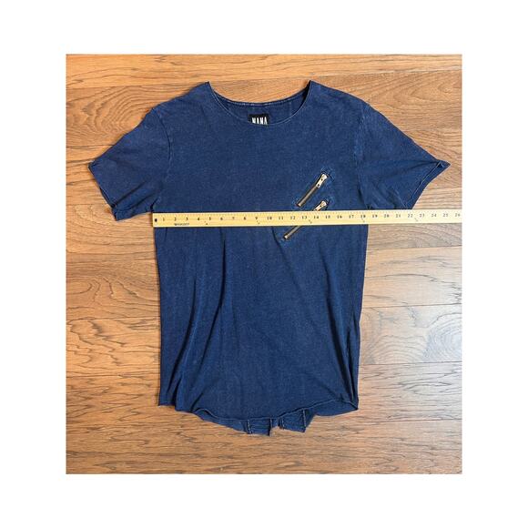 Urban‎ Outfitters Nana Judy Blue T Shirt with Zipper Detail, Casual Fashion Tee - Picture 3 of 9